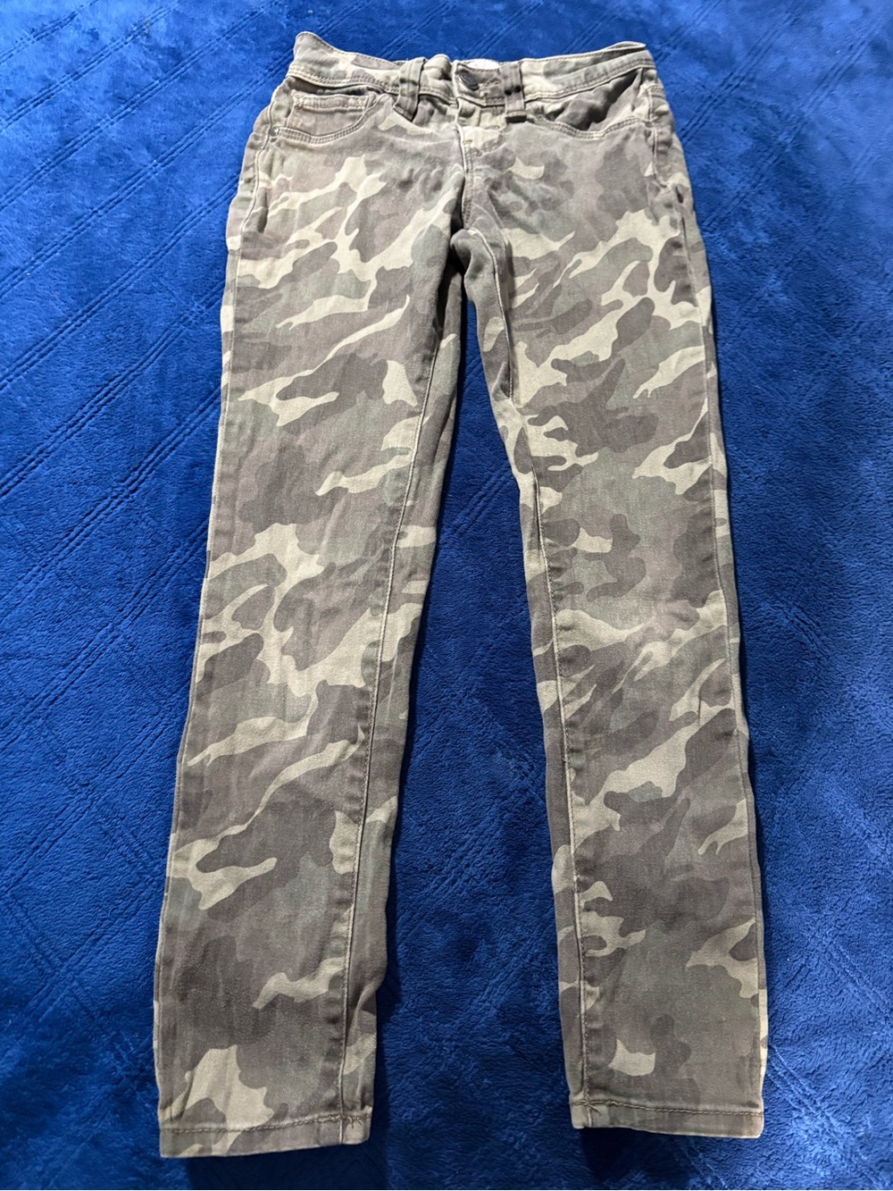 YMI Girls Green Camo Slim Straight Jeans